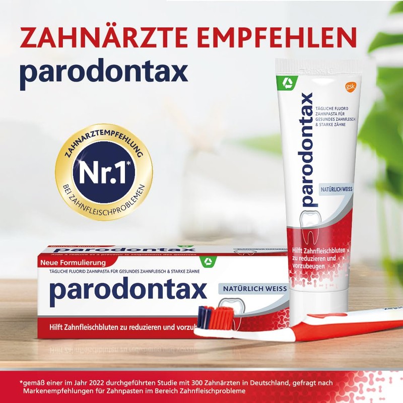 Parodontax Natural White Toothpaste, 75 ml, Helps Reduce and Prevent