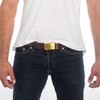 Mission Belt Men's Ratchet Belt - Lux - Gold Buckle/Brown