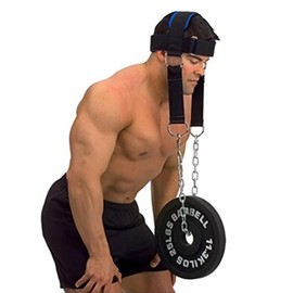 Guyode Neck Trainer, Neck Trainer Neoprene Padded, Neck Training with 75 cm Long Adjustable Steel, Adjustable Head Harness, Chain Head Harness for Neck Training, Weight Training