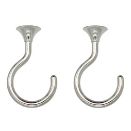 Lizntiate 2 Sets Ceiling Hook Large Swag Heavy Duty Swag Hook with Hardware for Hanging Plants Ceiling Easy Installation Cavity Wall Dry Wall Indoor & Outdoor (2 Sets Silver)