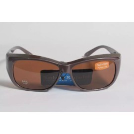 Foster Grant Solar Shield Polarized Fit Over Sunglasses Molly BRN M/L 100% UVA/UVB