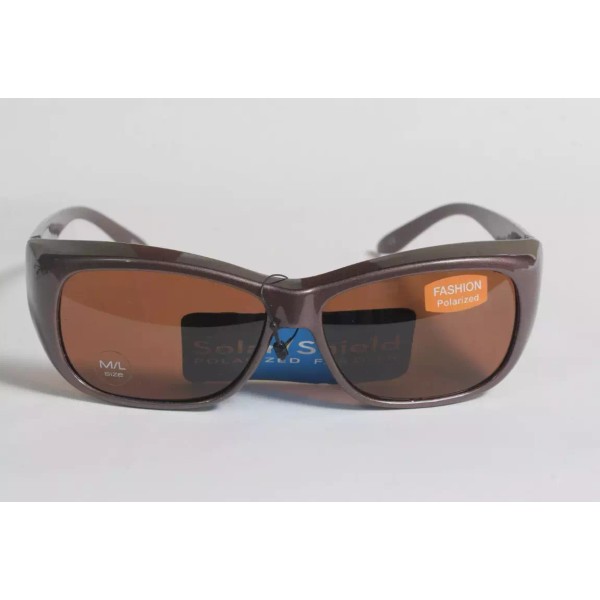 Foster Grant Solar Shield Polarized Fit Over Sunglasses Molly BRN