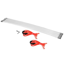 VEVOR Chimney Sweep Kit 26FT Length, Chimney Brush Kit with 8 Nylon Flexible Rods and 2 Brush Head, Rotary Chimney Cleaning Kit Driven by Drill, Chimney Cleaning Tool Kits for Sweeping Fireplace