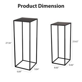 Pack of 2 Already Assembled Black Plant Stand indoor stable steel frame Flower Stands drink table for party wedding Centrepieces Living Room Patio Garden