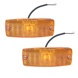 AOJO Yellow Side Marker Light LED 12 V 24 V, Orange Marker Light for Trailers, Trucks, Caravans - Includes Screws (Yellow, 2 Pack)