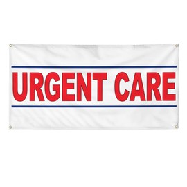 Vinyl Banner Multiple Sizes Urgent Care Red Health Care Outdoor Weatherproof Industrial Yard Signs 6 Grommets 36x72Inches