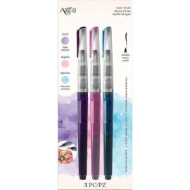 Momenta Art-C Pre-Filled Waterbrushes 3/Pkg-Purple, Magenta, & Light 29395 NEW