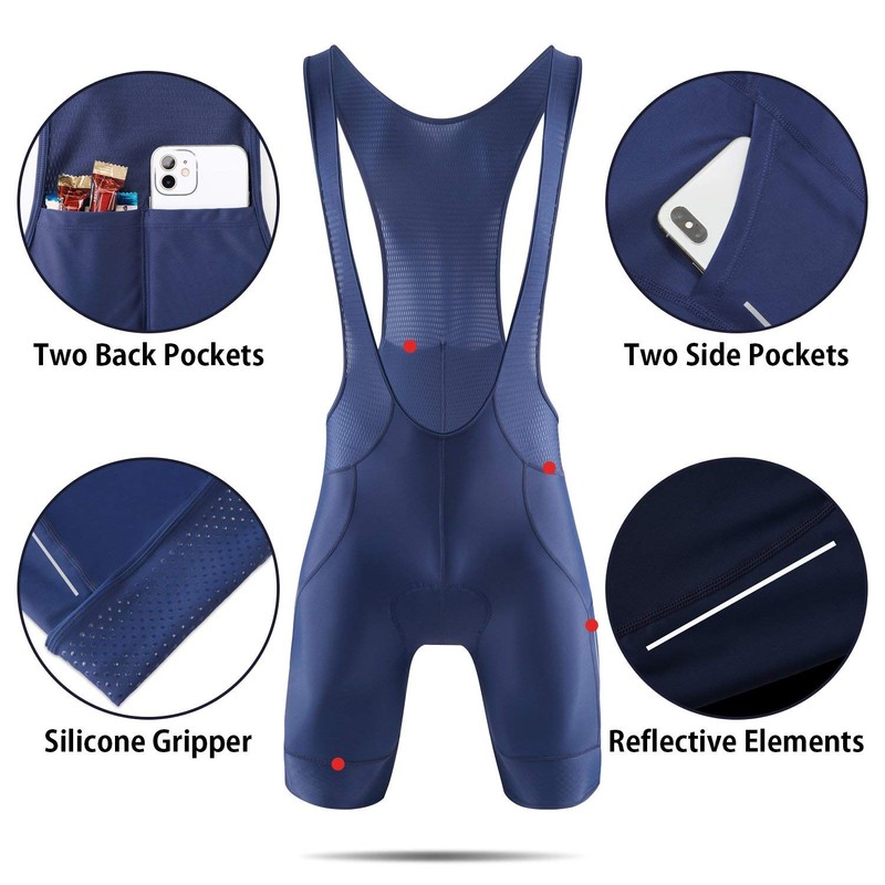 baleaf Men's Cycling Bib Shorts 4D Padded, Road Bike Cycling