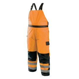OccuNomix LUX-WBIB-O2X High Visibility Cold Weather Waterproof Bib Pants, Quilted Thermal Insulation, 7 Pockets, Class E, 100% ANSI Polyester, 2X-Large, Orange