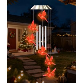 Nacome Wind Chimes for Outside: Tubes Memorial Wind Bell Christmas for Mom Grandma Women Birthday Gifts - Yard Garden Indoor Outdoor Decor (Cardinal)