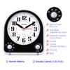 Peakeep Analog Alarm Clock Non-Ticking Silent, Optional 7 Wake-up Sounds