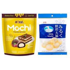Royal Family Mochi - Korean Cuisine - Glutenous Rice Treats - 2 packs - Halal (MILK/Tirimisu & Creme)
