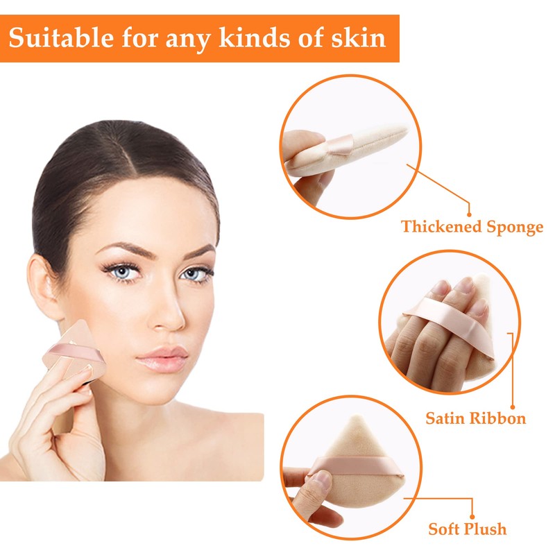 4 Pieces Triangle Makeup Powder Puff Make Up Sponge, Soft