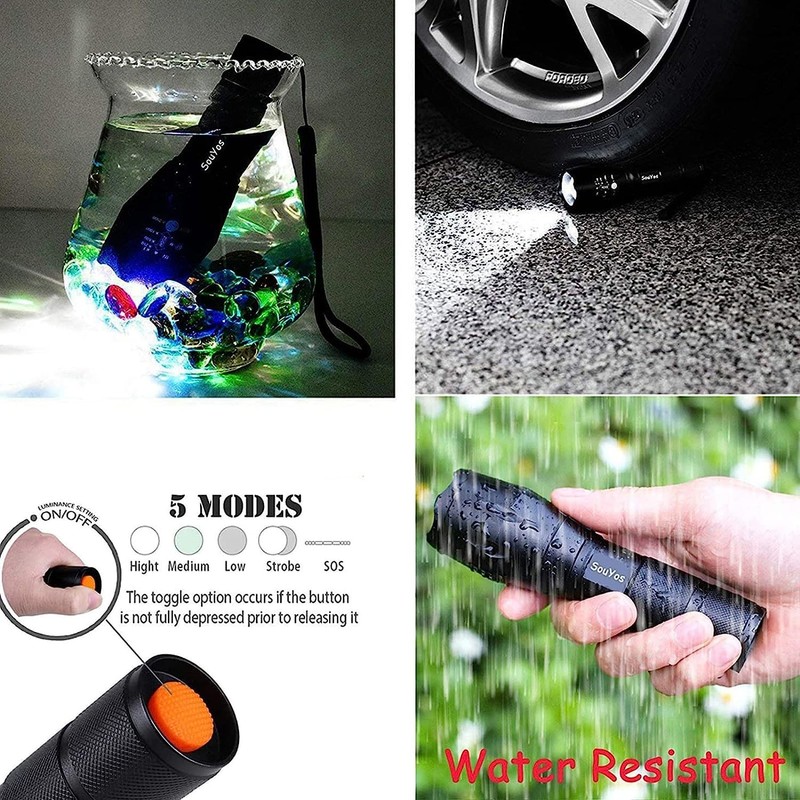 Souyos Military Grade Flashlight 2000 Lumen 5 Modes Water Resistant