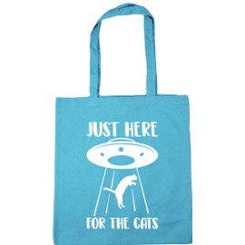 Hippowarehouse Just here for the cats Ufo Tote Shopping Gym Beach Bag 42cm x38cm, 10 litres
