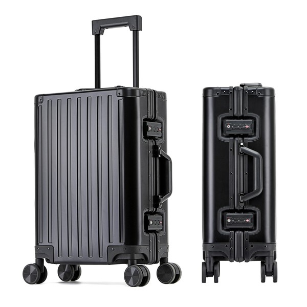 YYW 100% Aluminium Alloy Suitcase, 20 Inch Carry On Suitcase