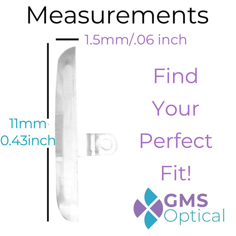 GMS Optical 11mm Tear Drop Screw in Nose Pads for