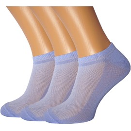 3 Pack Unisex Ultra Thin Breathable Cotton Dry Fit Low Cut Running Ankle Men and Women Mesh No Show Liner Socks black white grey color (Light Blue)