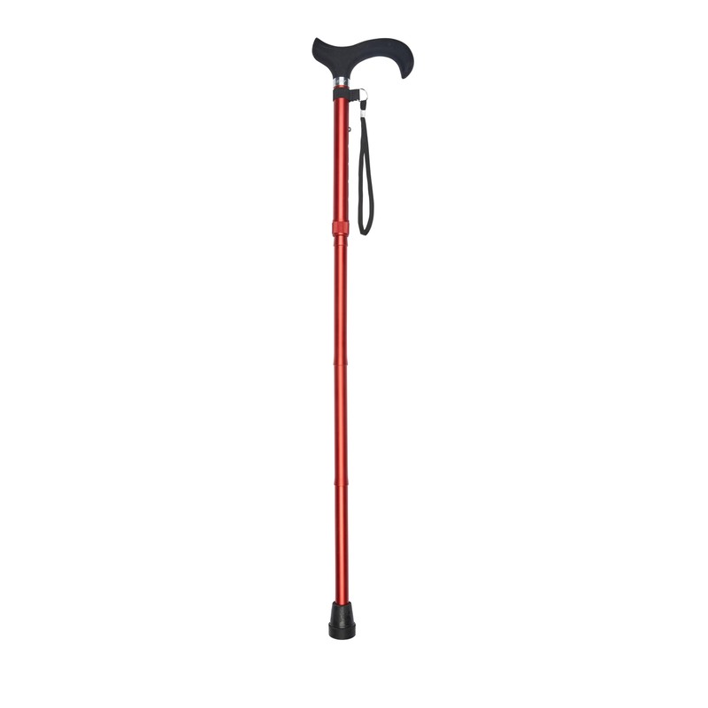 Folding Cane in Red with Silicone Handle