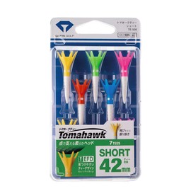 Daiya Golf TE-508B Tomahawk Tees Short (Pack of 7), Total Length 1.7 inches (42 mm), Type B (Cup Color)