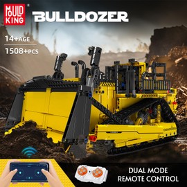 Mould King Bulldozer Technique Building Set, App-Controlled 2.4G RC Bulldozer Truck Construction Vehicle Toys with Engines, DIY Engineering Model Sets for Adults/14+(1508 Pieces)