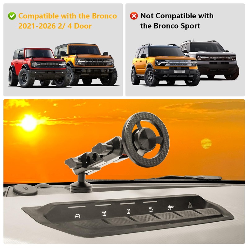 JHD-TOGO Phone Mount Holder for Ford Bronco 2021-2026 2/4 Door