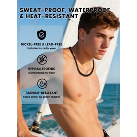 Bestyle Thick Black Cuban Link Chain for Men, Cubanas Cadenas Hombres 9MM Black Chunky Heavy Miami Cuban Chain Necklace, Mens Black Chain 22 Inch