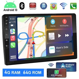 JOYINCAR 10.1" Android 13 For Apple Carplay Car Stereo Radio GPS Navi WiFi 2 Din 4+64GB