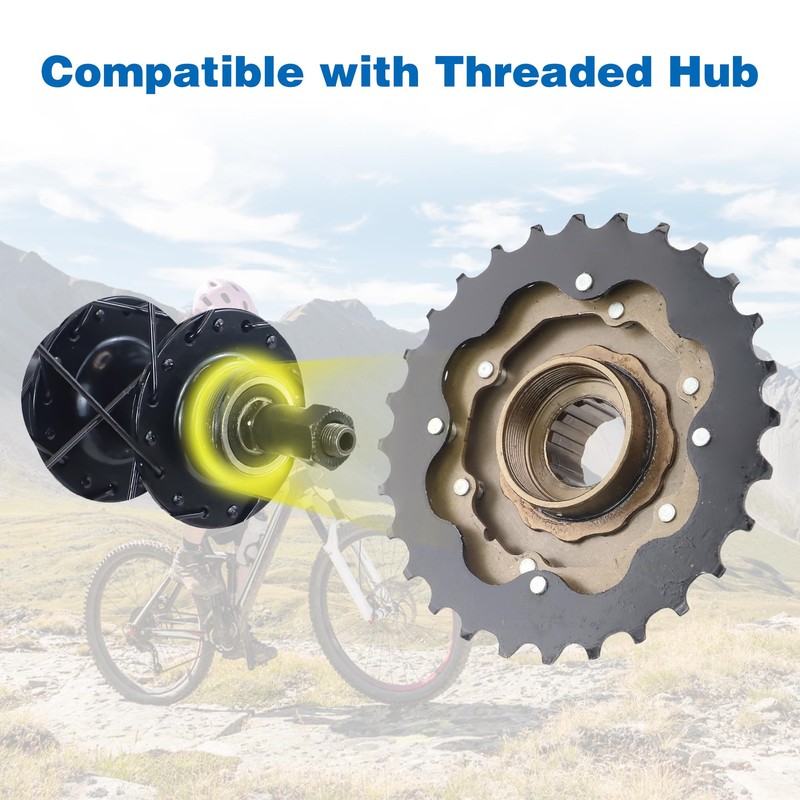 WEEROCK Bike Freewheel 7 Speeds, 14-28T Threaded Freewheel Screw On