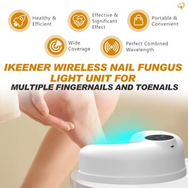 iKeener Kabelloses Lasergerät des Nagelpilzes für mehrere Nägel, einfach zu bedienen, geeignet für farbige und verdickte Nägel, Infrarotlicht 470 nm 910 nm blaues Licht