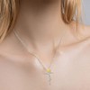 PRAYMOS Faith Sunflower Cross Necklace for Women 925 Sterling Silver