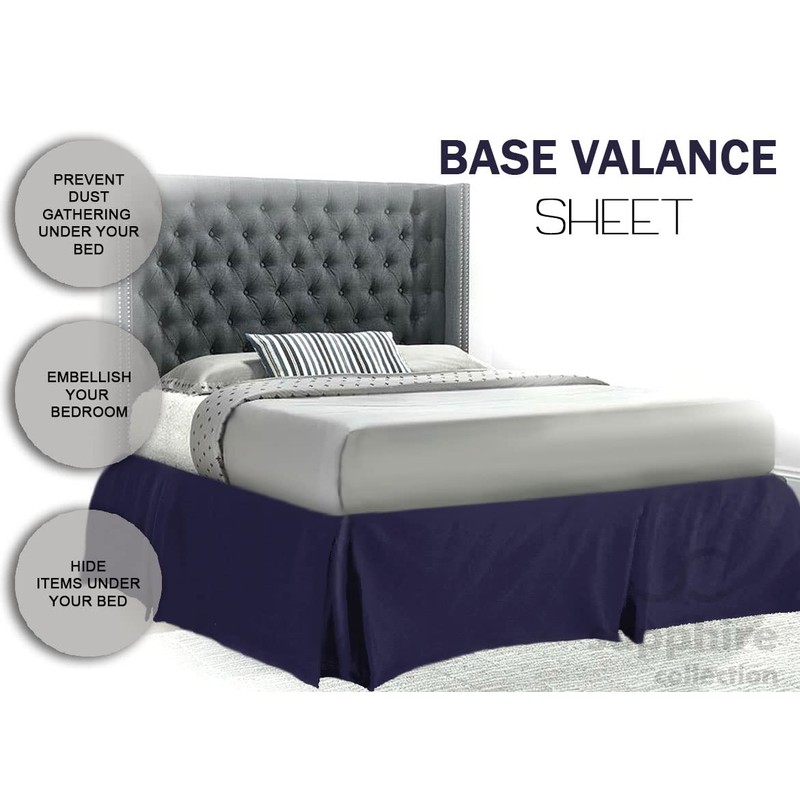 Sapphire Collection PLAIN DYED POLY COTTON PLEATED PLATFORM BASE VALANCE