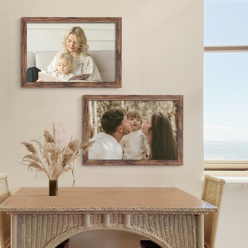 Fisnish 16x24 Picture Frame, Classic Brown 16 x 24 Poster