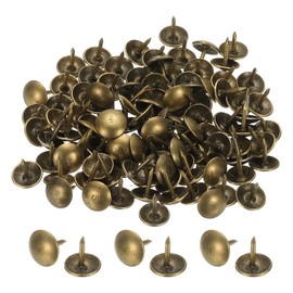 PATIKIL 500 Pcs Upholstery Tacks 0.39" x 2/5" Head Dia Vintage Thumb Nails Pins Round Head Metal Push Tack Pin for DIY Furniture Sofa Chair Decor