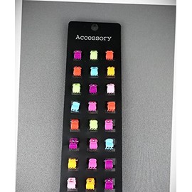 Perfect Hairstyle with Our Hair Accessories - Set Pack 24 Multi Color Small Tiny Hair Clips Alligator Claw Clamp Clip Fashionable Hair Accessory Hair Jewelry Accessories for Lady Women