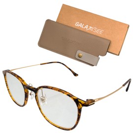 GALAXSEE 老眼鏡 ブルーライトカット ステンレス合金フレーム カジュアル GA-201＆202 (C62 デミ, 1.00)