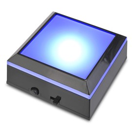 ASENTE LED Lighted Display Base - Illuminate and Showcase Your Crystal Art, Sculptures, and More! Perfect for Glass, Trophies, and Paperweights - Programmable Color Changing LED - 2.5 Inch Light Base