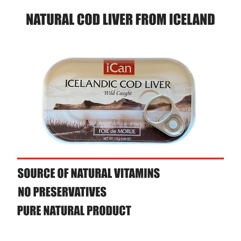 Icelandic Cod Liver Wild Caught (Foie de Morue) 4oz. (PACK