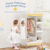 Curipeer Kids Dress Up Storage with Flower Mirror & Wood
