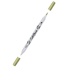 Online Calli.Brush 19084/6 Double Tip Pen with Calligraphy Tip and Brush Tip, Metallic Gold, Pack of 1