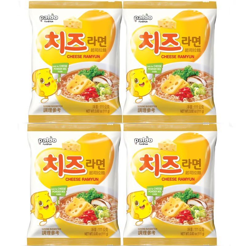 Paldo Cheese Fromage Ramyun Noodle, Cheese Ramyun, 3.92 Oz (4