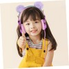 TEHAUX Rhinestone Headphones with Fuzzy Ball Design Over Ear Headset