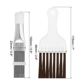 PATIKIL Air Conditioner Fin Comb, Include 1Pcs Stainless Steel Condenser Fin Straightener & 2Pcs Cleaning Brush, AC Coil Cleaner Tool for AC Unit Radiator