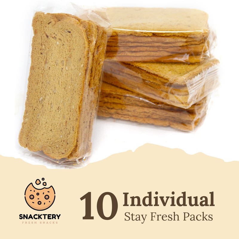 Snacktery Sesame Melba Toast Crackers - All Natural Thin and