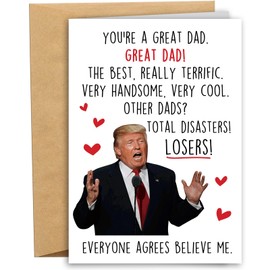RYYike Humorous Trump Father's Day Greeting Card for Him
