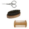 Beard Set with Comb, Beard Brush, Scissors in Pouch
