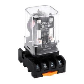 sourcing map DPDT Electromagnetic Power Relay, AC 110V Coil 10A 8 Pin MK2P-I Small Relay with Plug-in Terminal Socket Base 2NC 2NO JQX-10F/2Z