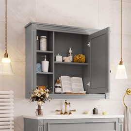 Merax 36 Inch Bathroom Mirror Cabinet,Modern Mirror Cabinet for Small Bathroom, Wall Mounted Bathroom Cabinet with High Definition Mirror