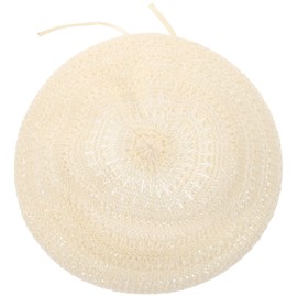 VALICLUD Women's White Cotton Linen Beret Hat - Braided, Spring/Summer, Casual, Adult, Female, Size M-L