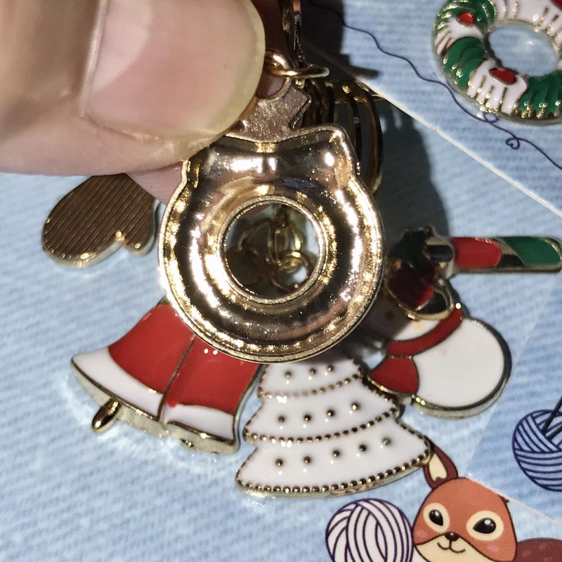 Handmade Mystery (set Of 5) Christmas Stitch Markers. Crochet Or